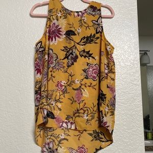 Yellow floral blouse